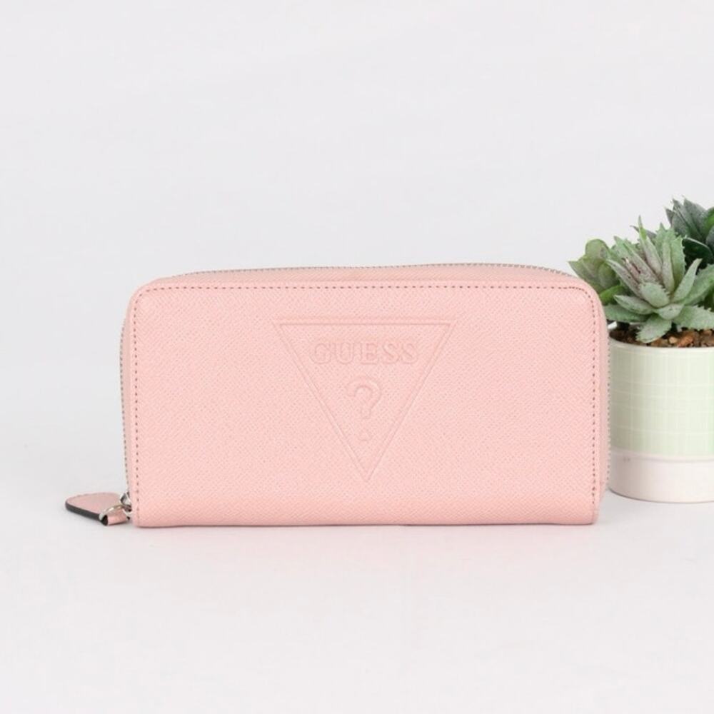 Guess Pink Zip Around Wallet